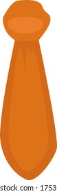 Orangefarbene Krawatte, Illustration, Vektorgrafik auf weißem Hintergrund