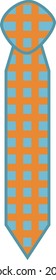 Orange man tie, illustration, vector, on a white background.