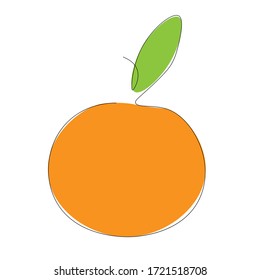 Orange mandarin fruit banner, vector illustration