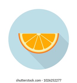 Orange mandarin icon flat cut