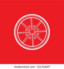 orange mandarin Icon Vector Illustration