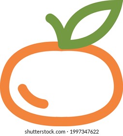 Orangefarbene Mandarin, Illustration auf weißem Hintergrund.