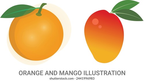 
Ilustración de naranja y mango archivo vectorial totalmente editable.