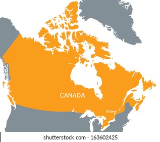 orange map of Canada