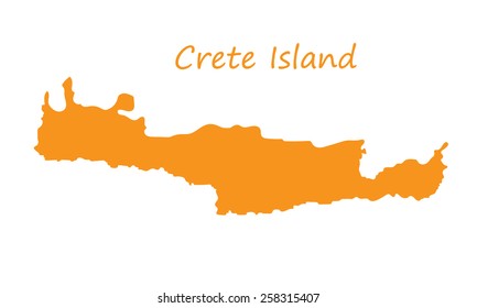 orange map of Crete island svg