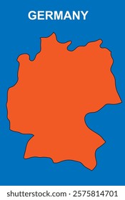 orange map of germany vector illustration