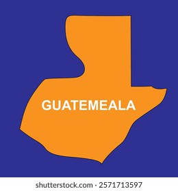 orange map of guatemala vector illustration