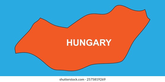 orange map of hungary vector illustration