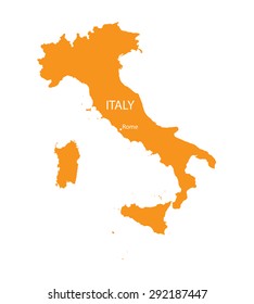 orange map of Italy