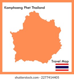 Orange Map Kamphaeng Province is a part of Thailand with a picture of the flag.