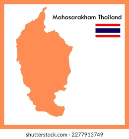 Orange Map Maha Sarakham Province is a part of Thailand with a picture of the flag.