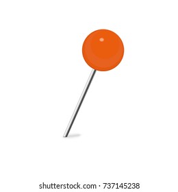 Orange map marker isolated on a white background