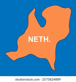 orange map of netherlands vector illustration