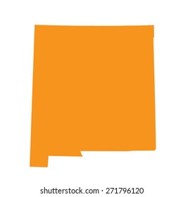 Orange Map New Mexico Stock Vector (Royalty Free) 271796120 | Shutterstock