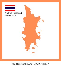 Orange Map Phuket Provinz ist eine von Thailand mit Flaggenbild.