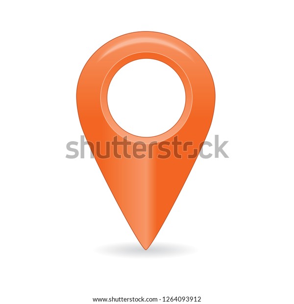 Orange Map Pointer Symbol Isolated On Stock Vector (Royalty Free ...