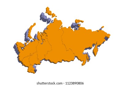 Orange map of Russia.