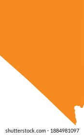 Orange map of US federal state of Nevada (Silver State)