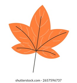 Ilustração de outono plana de folha de bordo laranja