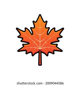 orange maple leaf vector design