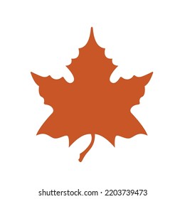 Orange maple leaf vector symbol autumn silhouette