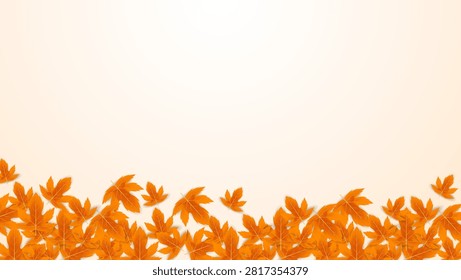 Orange maple leaves on light textured background. Perfect for autumnthemed designs, seasonal promotions, or natureinspired projects needing a pop of color.