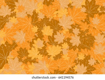 orange maple leaves and white light bubble vector background, autumn and sunlight concept, space for text or message design, card or wallpaper for christmas and new year day