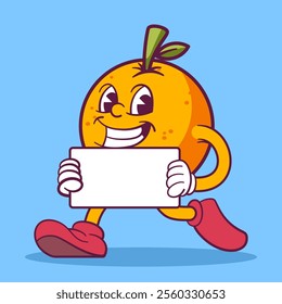 Orange mascot cartoon hand drawn illustration