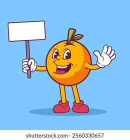 Orange mascot cartoon hand drawn illustration