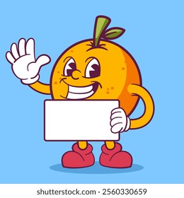 Orange mascot cartoon hand drawn illustration