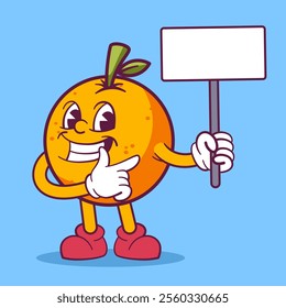 Orange mascot cartoon hand drawn illustration