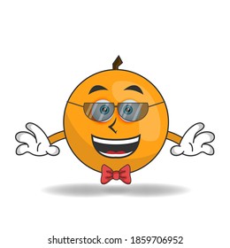 The Orange mascot character becomes a businessman. vector illustration