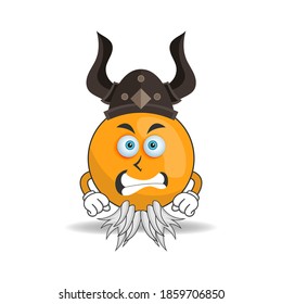 The Orange mascot character becomes a fighter. vector illustration