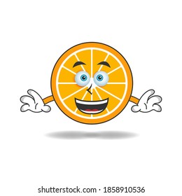 Orange mascot character with smile expression. vector illustration