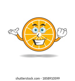 Orange mascot character with smile expression. vector illustration