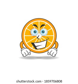 Orange mascot character with smile expression. vector illustration
