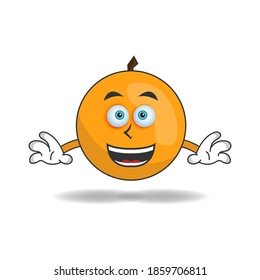 Carácter mascota naranja con expresión de sonrisa. ilustración vectorial