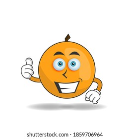 Orange mascot character with smile expression. vector illustration