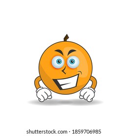 Orange mascot character with smile expression. vector illustration