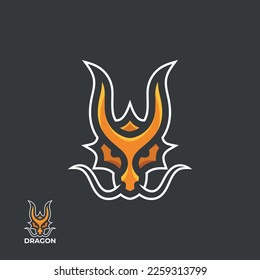 Orange Mascot Dragon Logo Template