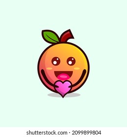 orange mascot with gradient color graphic template
