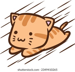 orange and mask cat cartoon vector