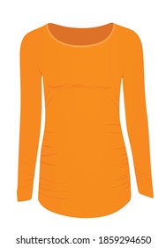 Orange Maternity Tunic. Vector Illustration