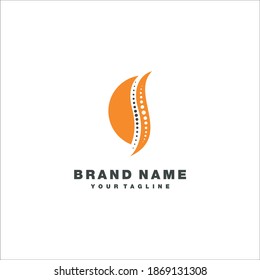 Orange Medical Chiropractice and healthcare logo design template. Clinic and Family Fitness label icon.