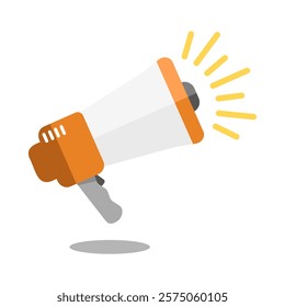 orange megaphone broadcasting speaker icon vector illustration