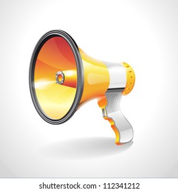 Orange Megaphone Icon (Loudspeaker) on white background