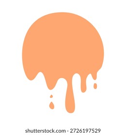Diseño de Vector de círculo de derretimiento o goteo naranja.