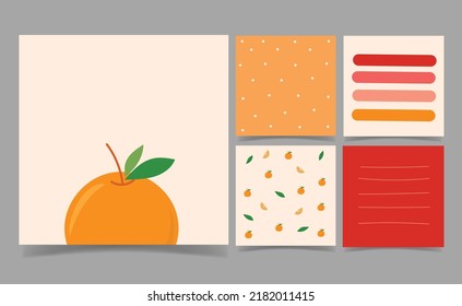 orange memo notes Template for Greeting Scrap booking Card Design. abstract background. wallpaper wrapping paper.