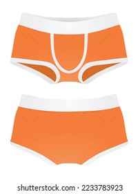 Orangefarbene Männer Unterwäsche. Vektorgrafik