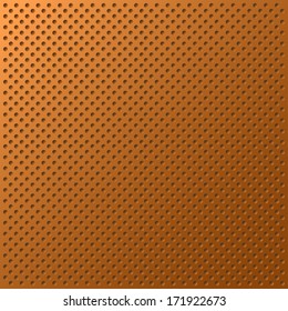 Orange metal seamless pattern with perforated dots